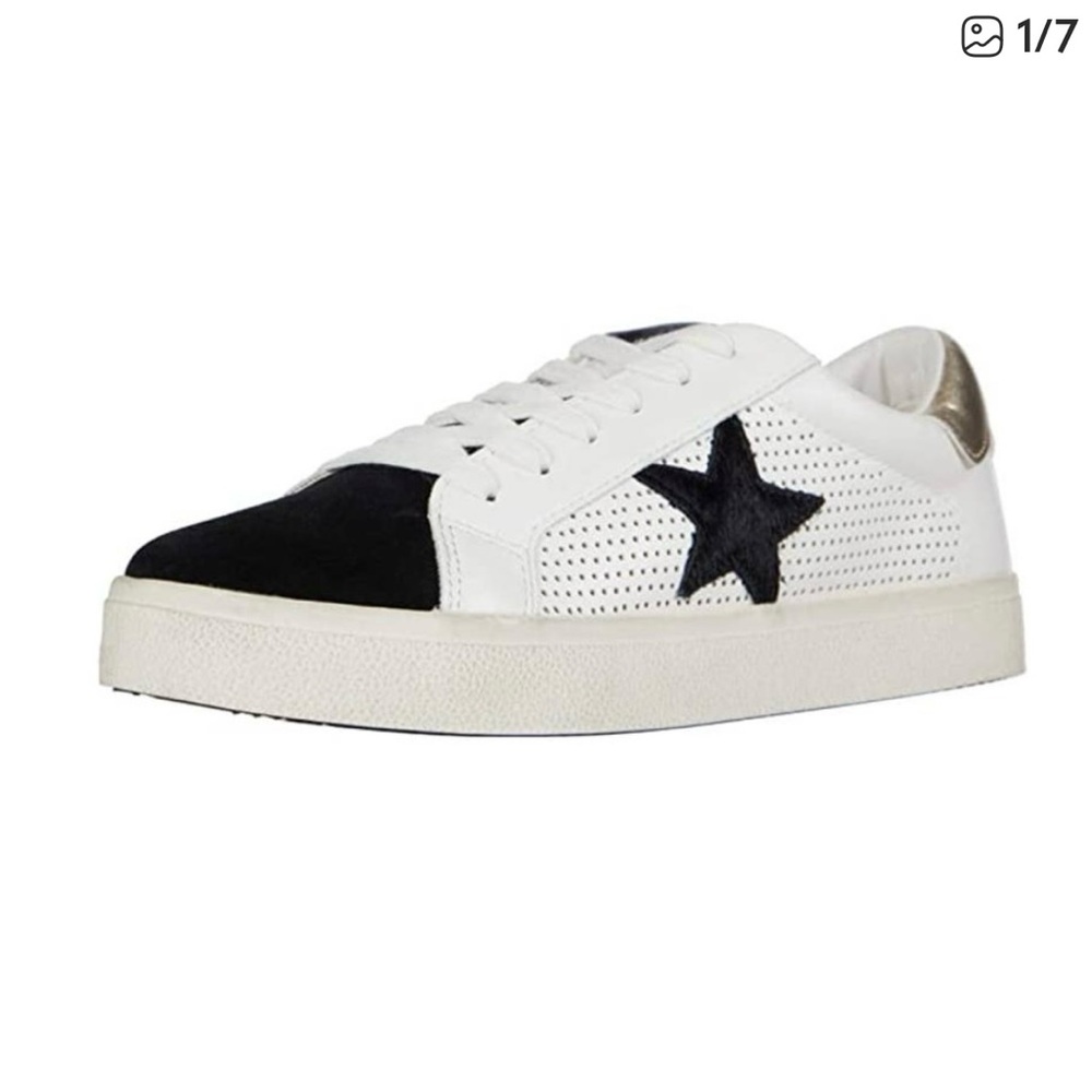 Steve Madden Black Star Sneakers with Gold Accent